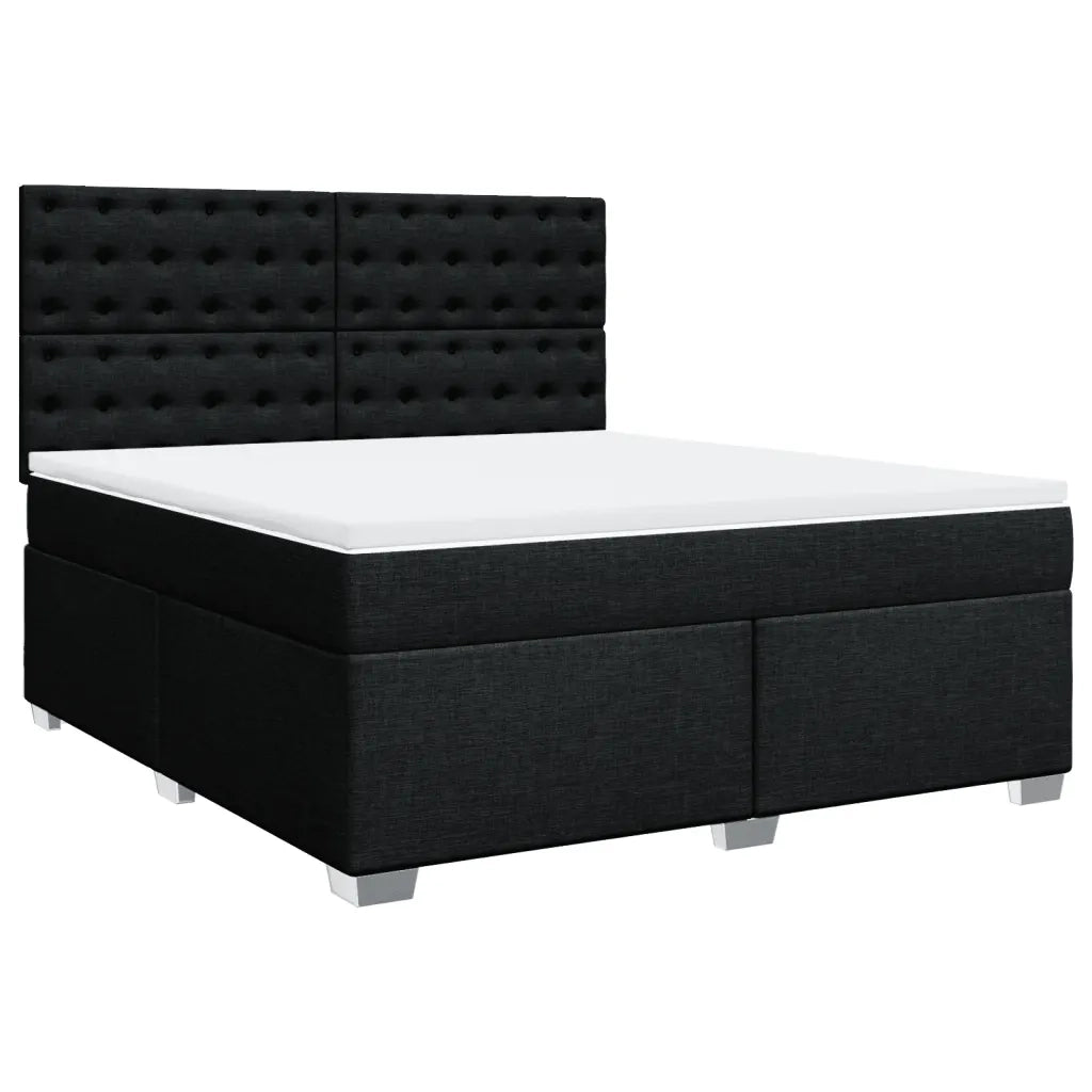 vidaXL Giroletto a Molle con Materasso Nero 180x200 cm in Tessuto