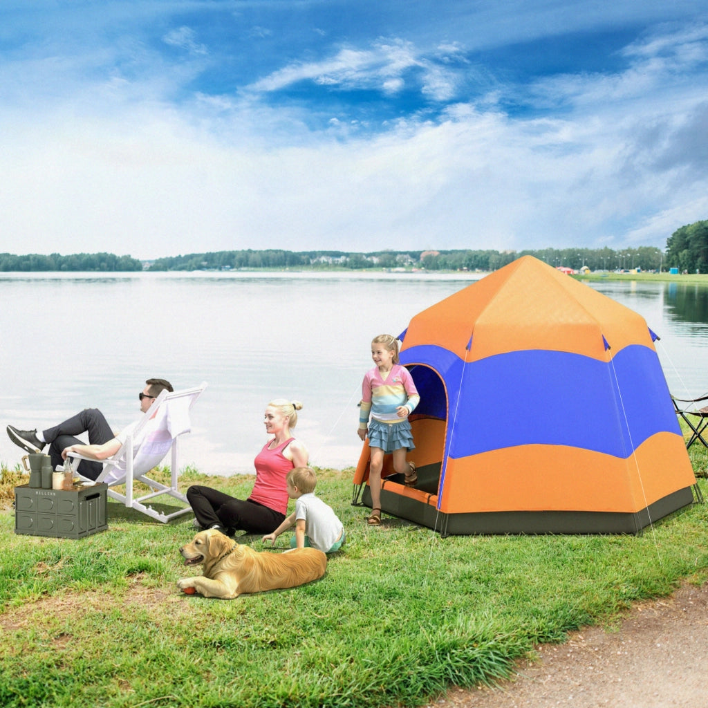 Tenda a cupola istantanea per 4 persone ¨C Minimal ¨C arancione impermeabile 4 stagioni