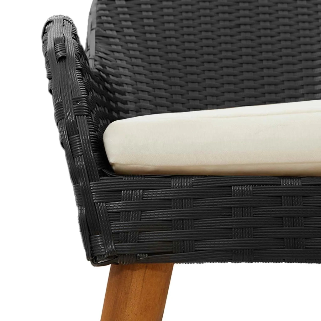 Set da Pranzo per Giardino con cuscino 5 pcs Nero polyrattan 3261672