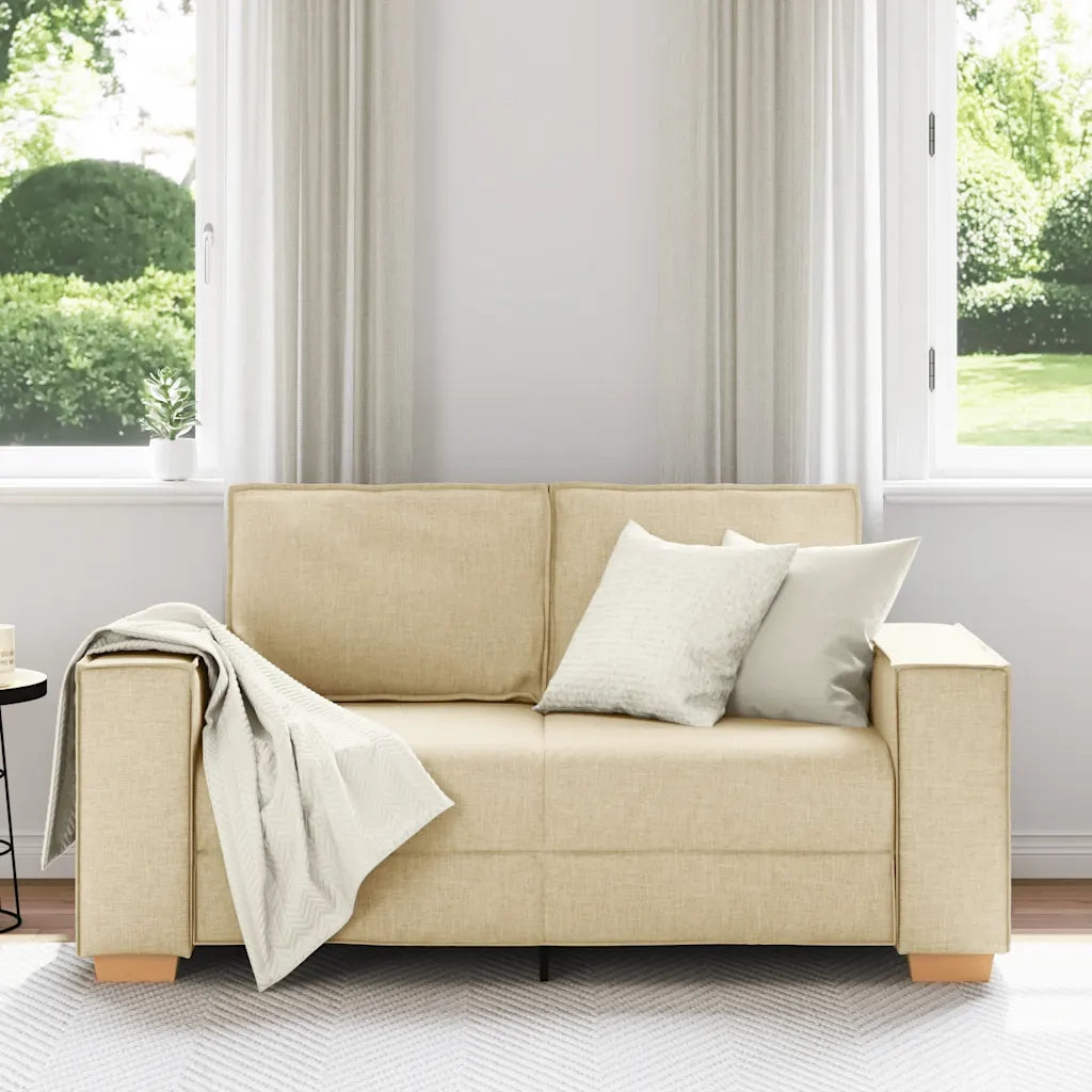 Divano a 2 posti Crema 160x78x84 cm Tessuto 4104977