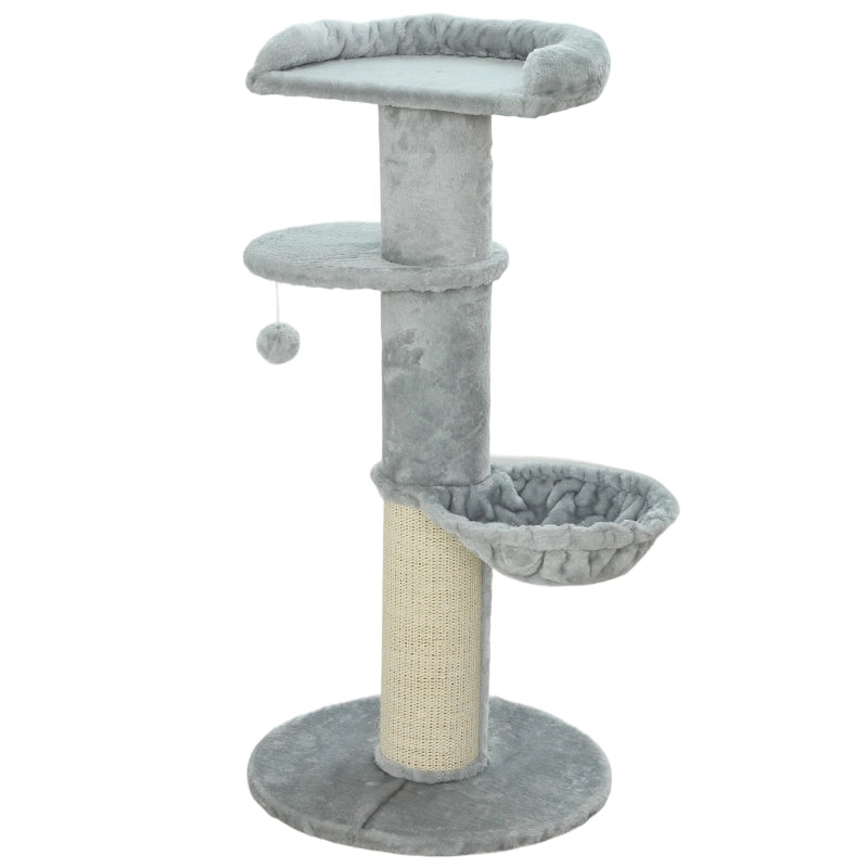 TIRAGRAFFI Multilivello 48x48x103,5 cm Grigio Chiaro con Amaca e Cuccia