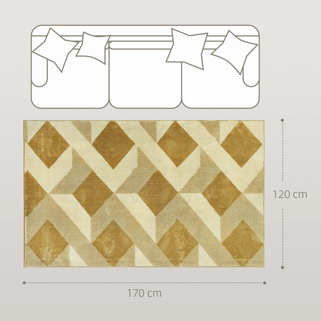 Tappeto Moderno Pelo Corto Lavabile ¨C zephmum ¨C 170x120 cm Crema