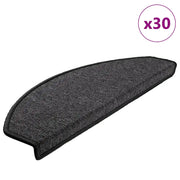 Tappetini per scale 30 pz 65x24x4 cm Antracite Semicircolari Grandi 3365749