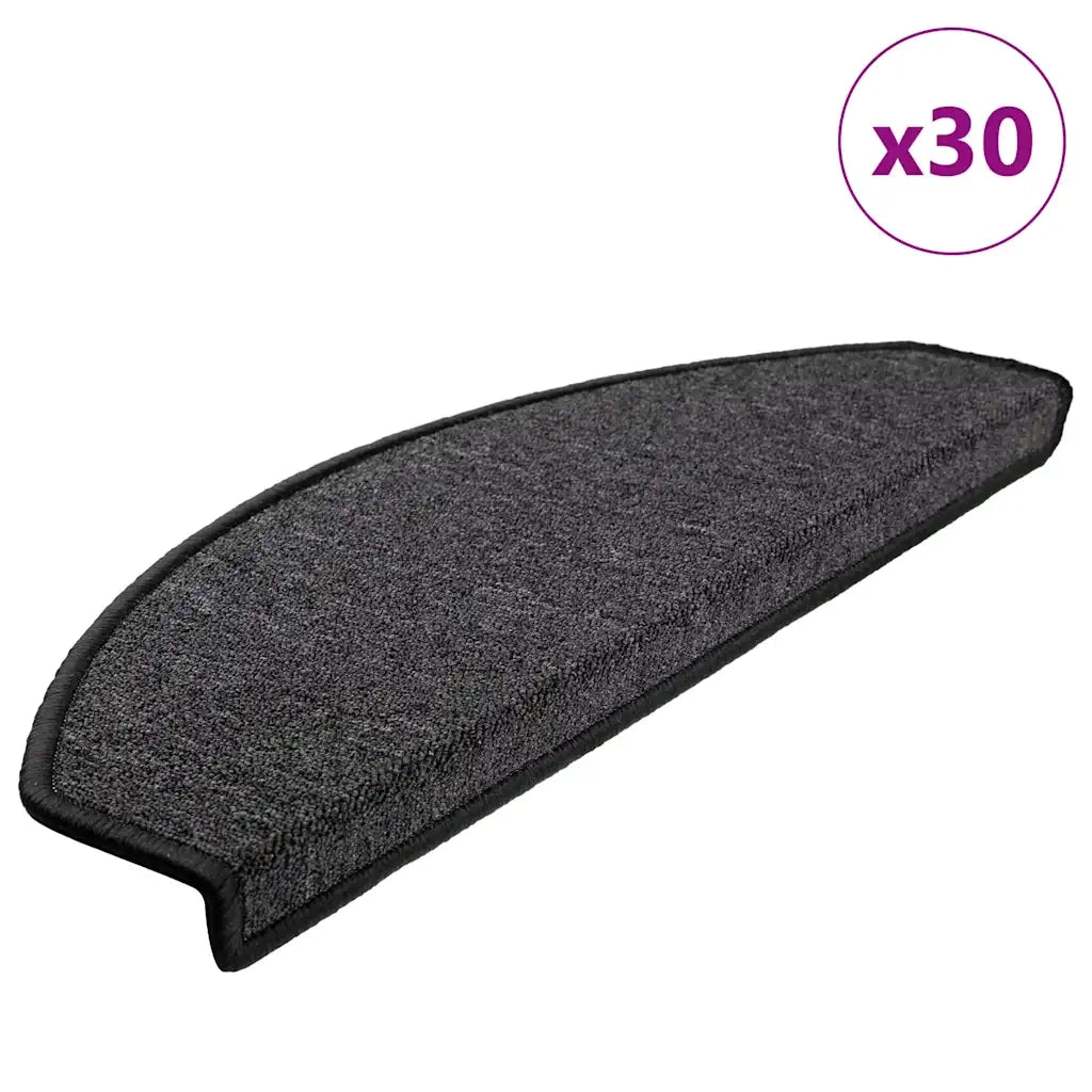 Tappetini per scale 30 pz 65x24x4 cm Antracite Semicircolari Grandi 3365749