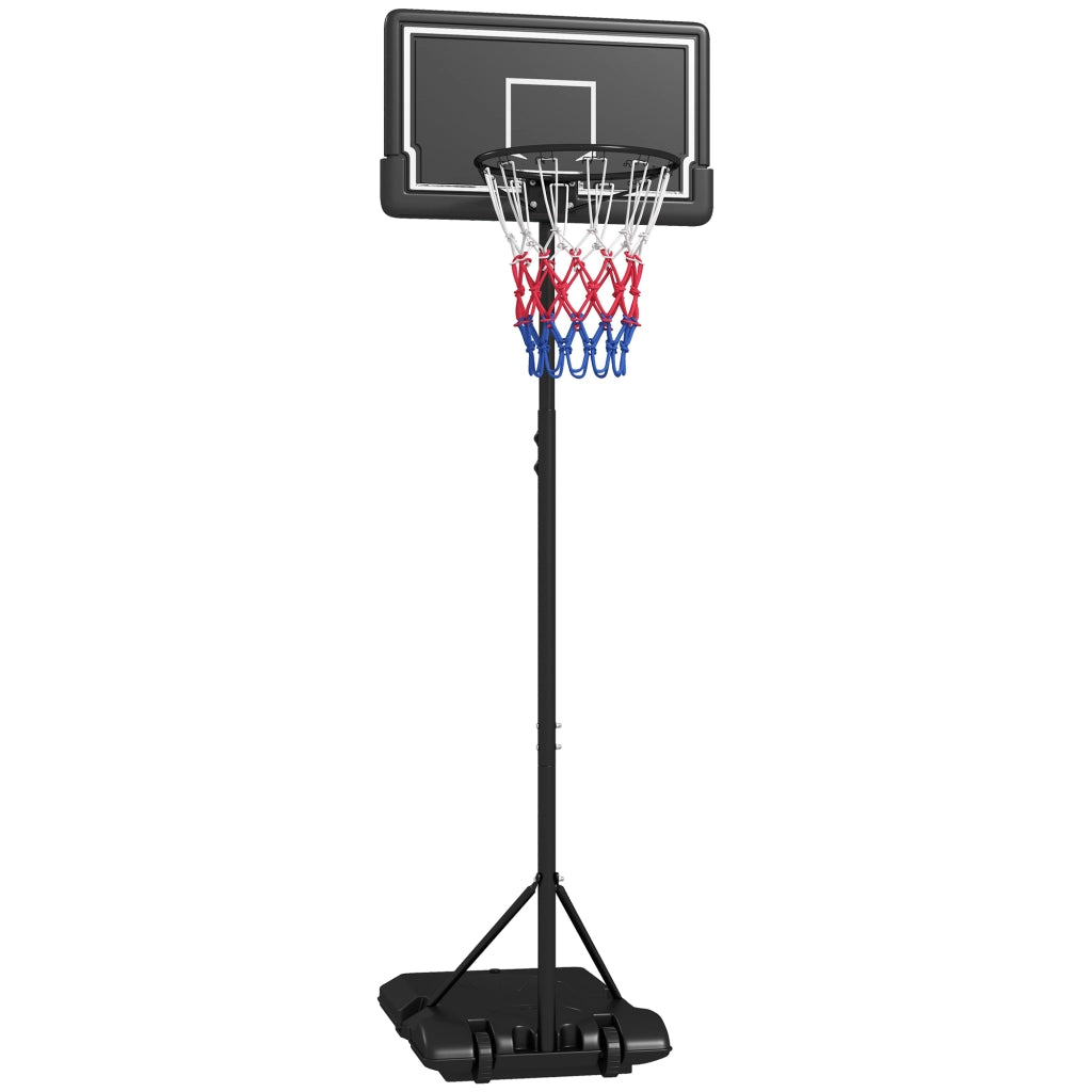 Canestro da Basket Esterno Regolabile in Altezza ¨C zephmum ¨C Nero 182-250 cm