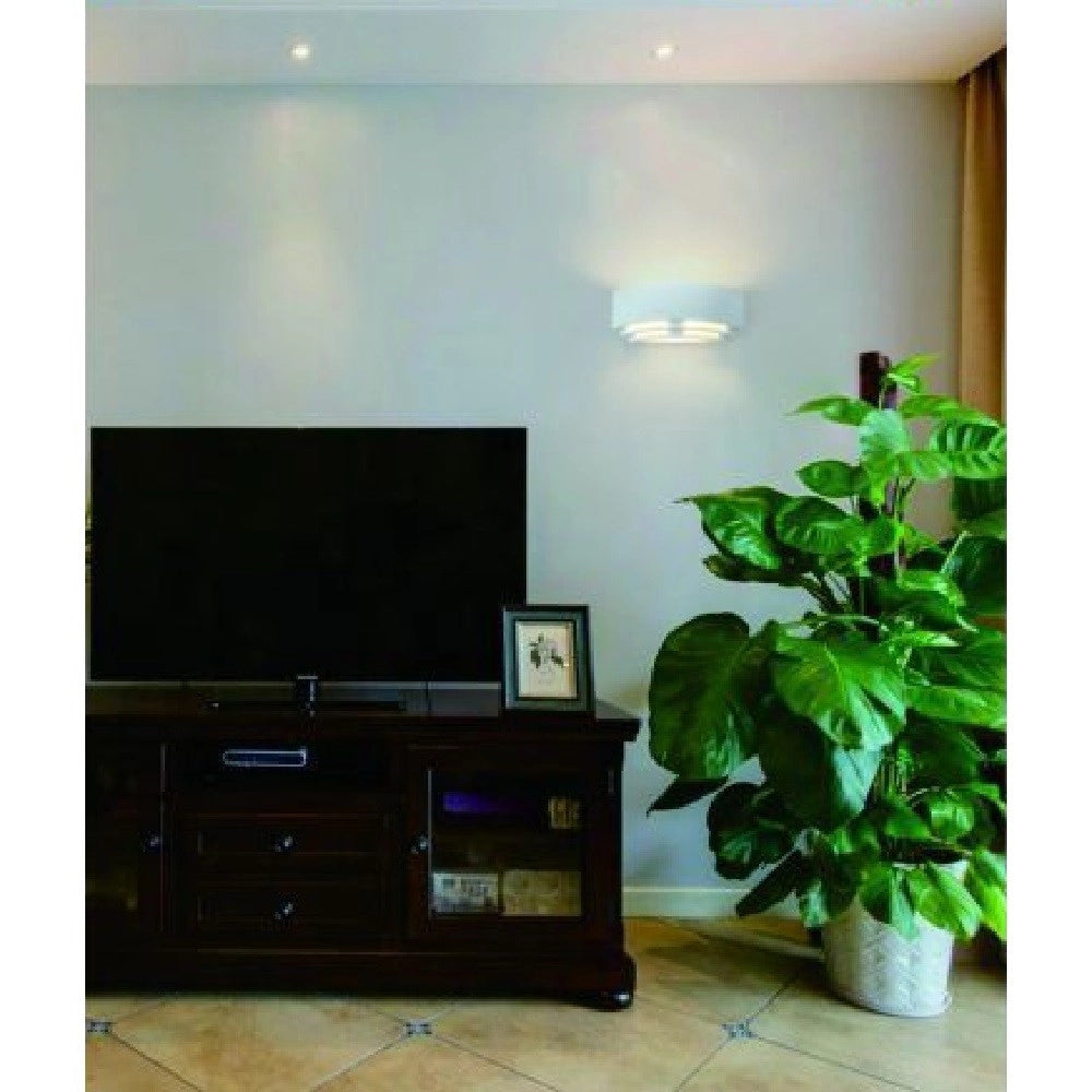 Trade Shop - Applique In Gesso Ultra Moderno Mezza Luna Up & Down Lampada Attacco R7s Gs-e71 -