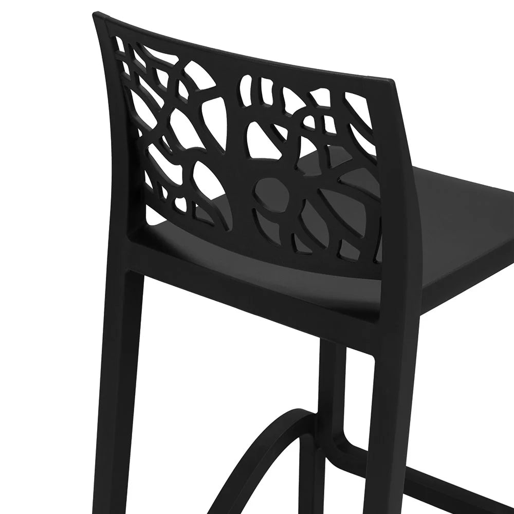 Sgabello in polipropilene TETI altezza seduta 75cm, impilabile, idrorepellente, resistente ai raggi UV, design moderno e innovativo, ideale per la cucina, la veranda o giardino colore Ghisa