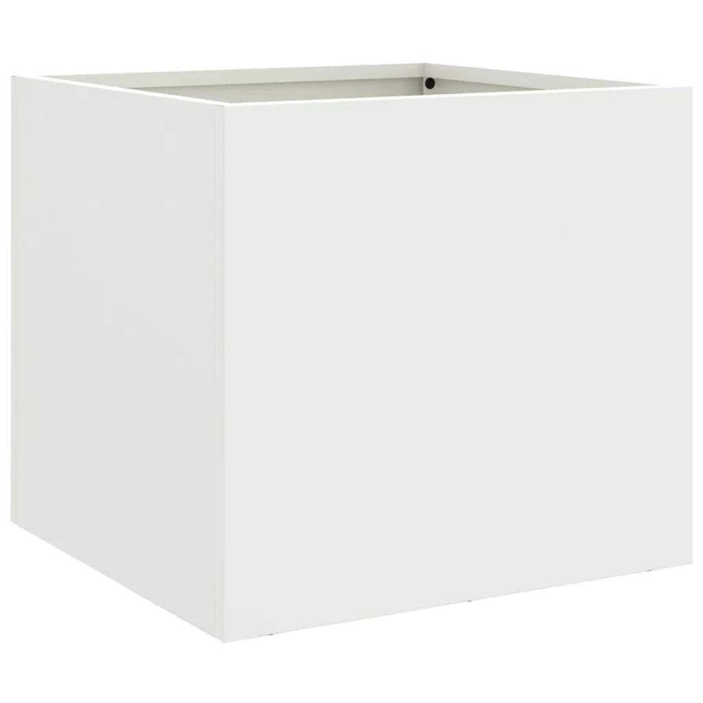 Vassoio per fioriera aiuola rialzata piante fiori terrazza giardino 32 x 30 x 29 cm acciaio bianco 02_0037506
