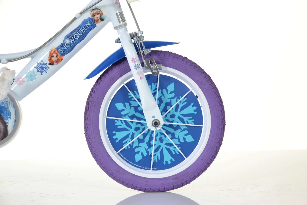 SCH SNOW QUEEN 16", bicicletta per bambini, adatta tra i 5 e i 7 anni, per altezza tra 105 e 135 cm, con cestino e porta