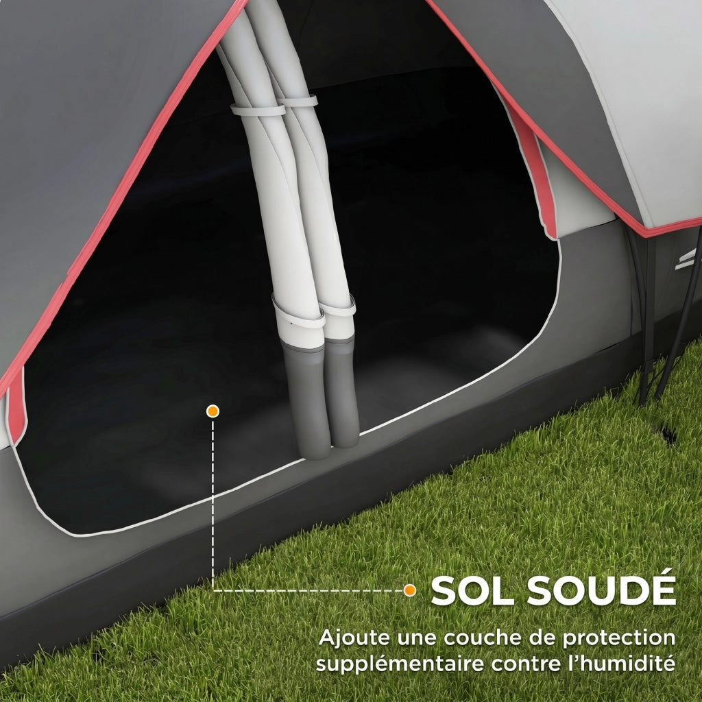 Tenda da Campeggio Familiare 6-8 Persone ¨C Xylo ¨C Poliestere Grigio Scuro con Zanzariera
