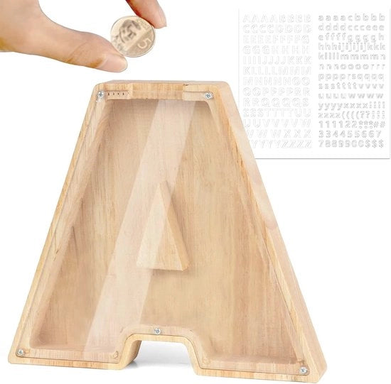 Spazzola personalizzabile in legno per bambini con etichette alfabetiche - Decorazione creativa per compleanni e Natale