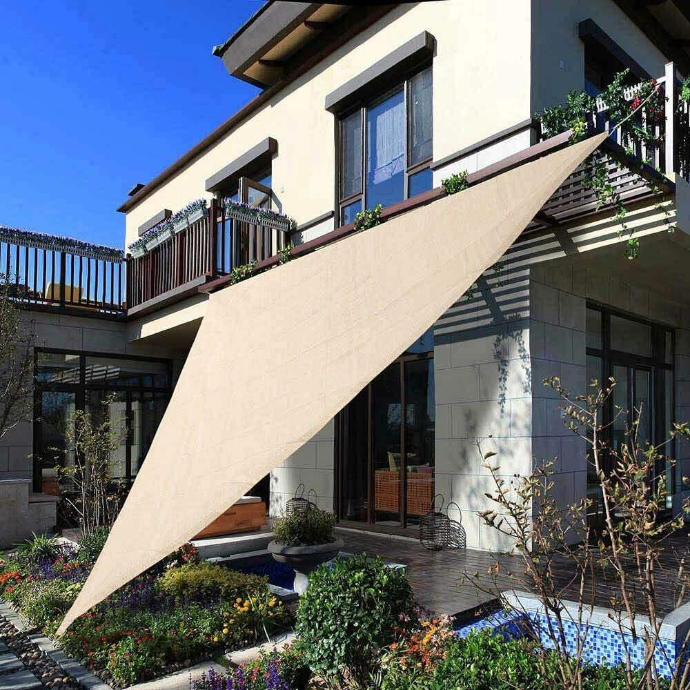 Trade Shop - Vela Telo Parasole 5x5mt Tenda Triangolare Ombreggiante Giardino Tessuto Colore -