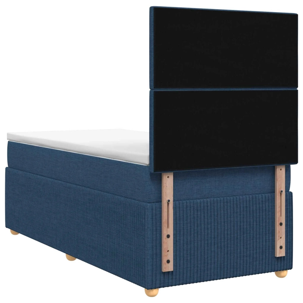 Letto Box Spring LED con Materasso Blu 80 x 200 cm Tessuto 3455740