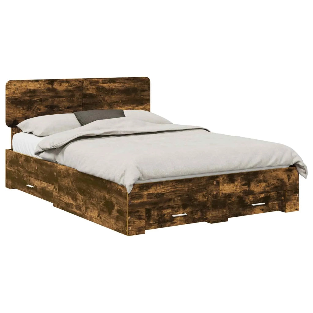 Struttura del letto Rovere fumé 140 x 190 cm Legno multistrato 3412377