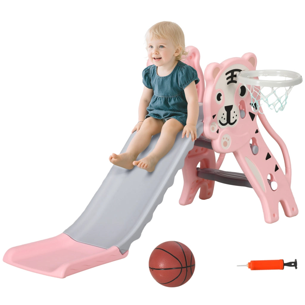 Toboga per bambini con canestro basket tema tigre ¨C zephmum ¨C rosa 18-36 mesi
