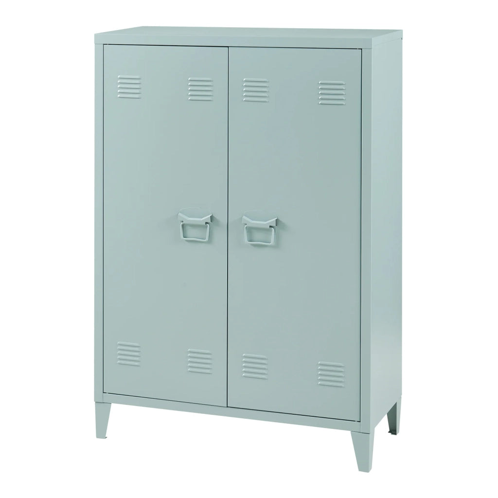 Armadietto da ufficio in metallo con 2 ante 110 x 75 x 33 cm grigio blu 03_0009178