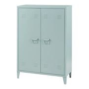 Armadietto da ufficio in metallo con 2 ante 110 x 75 x 33 cm grigio blu 03_0009178