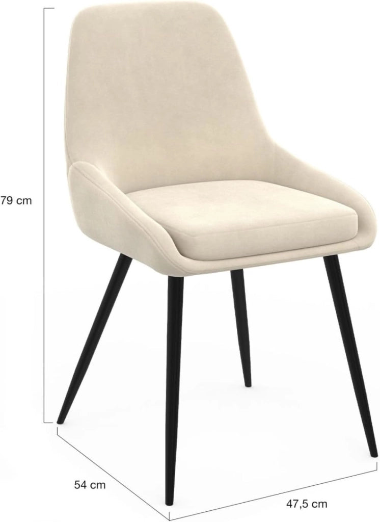Set di 4 sedie THALYA in velluto misto crema, grigio chiaro, grigio scuro e rosa con braccioli