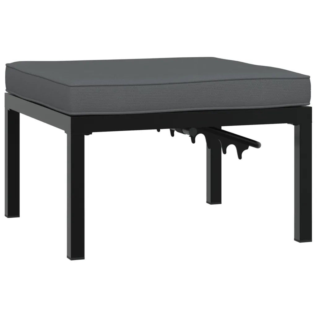 Panca da Giardino con Cuscini Nera in Alluminio CFW9804902