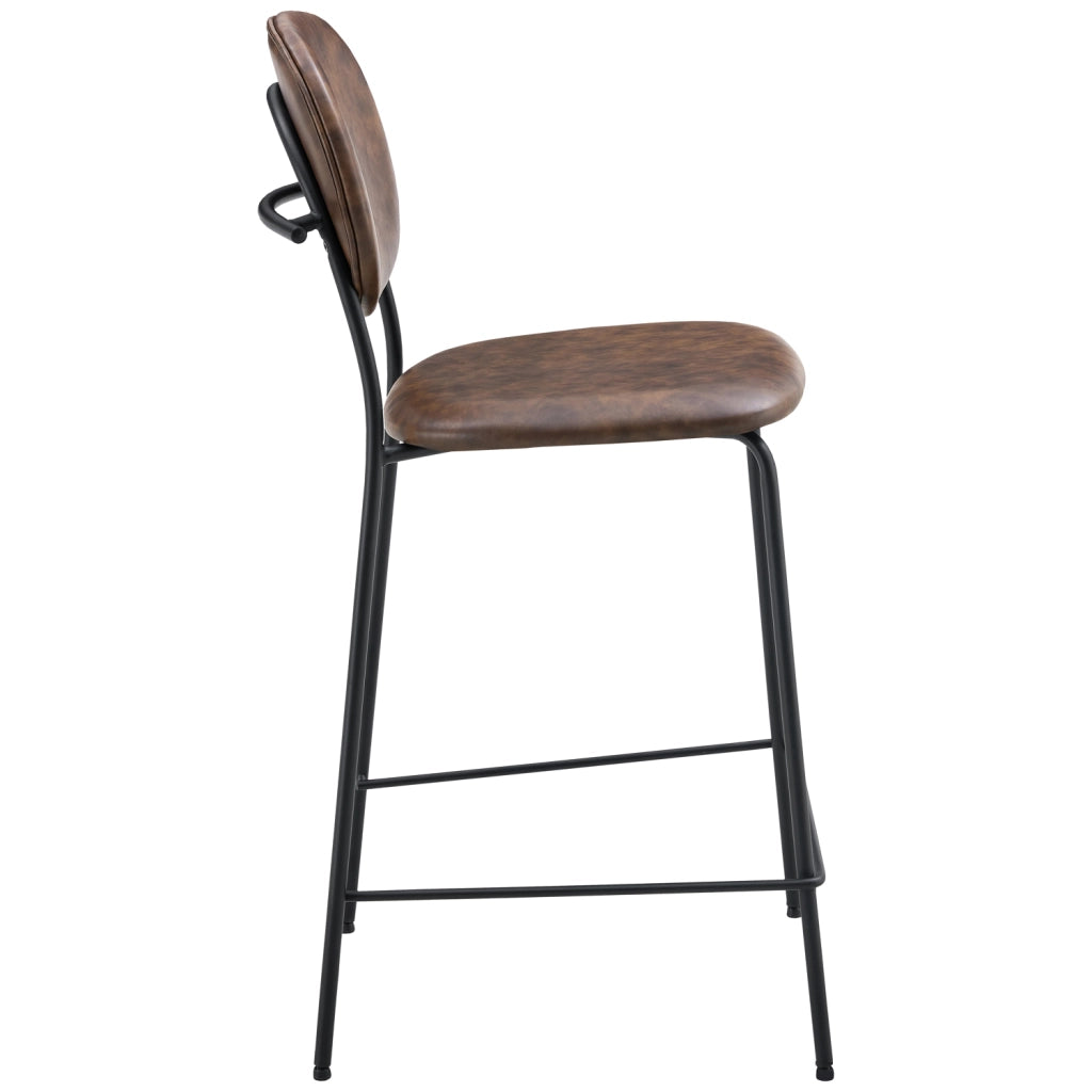 Set di 2 sgabelli da bar EDMOND in similpelle marrone
