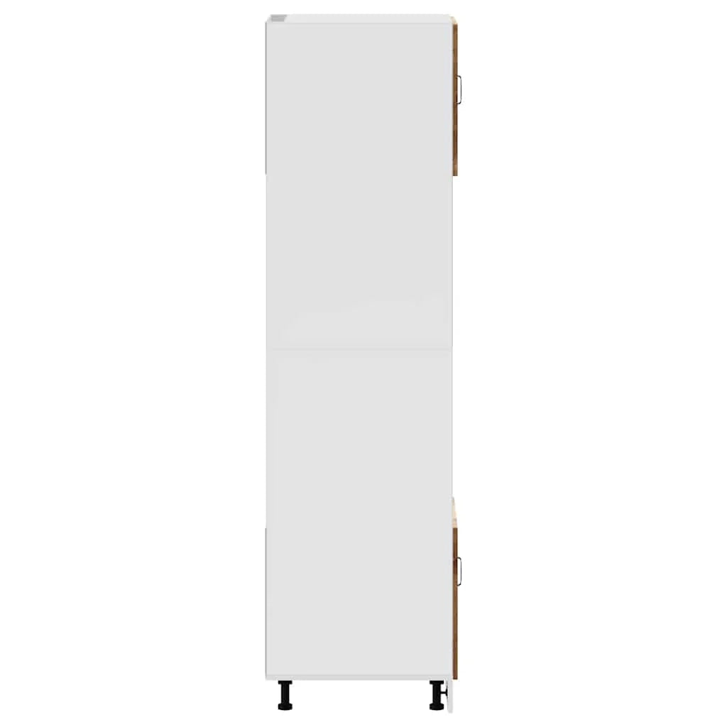 Set di 2 mobili da forno classici con piedini regolabili 60 x 57 x 207 cm legno ingegnerizzato finitura legno invecchiato 02_0055724