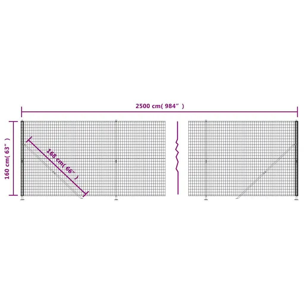 Recinzione Metallica con Flangia Antracite 1,6x25 m 154300