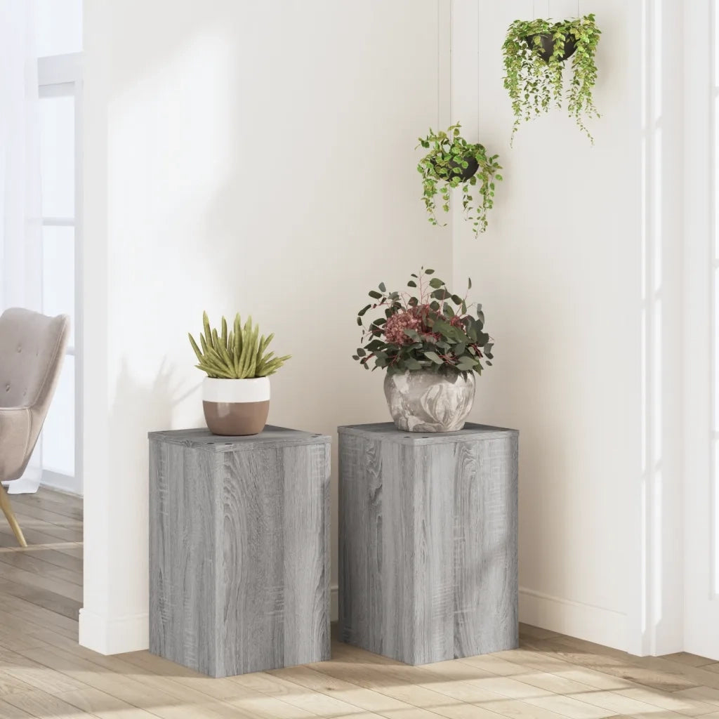 Supporti per piante | Sostegno per piante 2 pz Grigio 30x30x50 cm in Multistrato