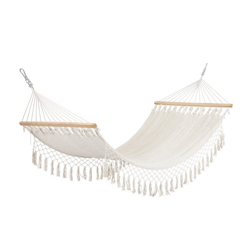 Set 2 Amache Legno Bianco Boho da Esterno 100x200 cm - KAELIS