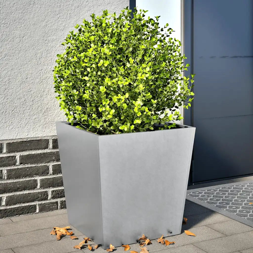 2 pz Fioriere | Cassetta per fiori | Vaso da Giardino 50x50x50 cm in Acciaio Zincato