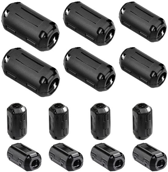 Ferrocore di clip-on - Riduttore di rumore - Nero - Clip per cavo - Filtro anti-interferenza ad alta frequenza - Adatto per diversi applicazioni
