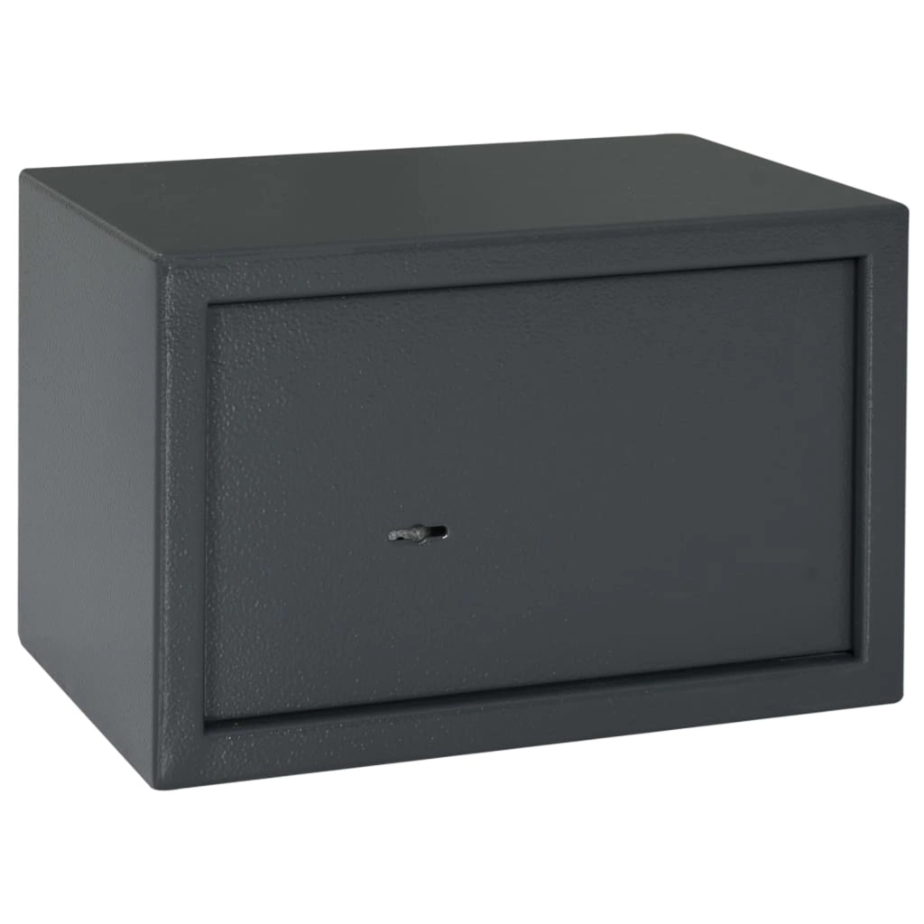 Cassa Sicura con Serratura a Chiave Grigio Scuro 20 x 31 x 20 cm Acciaio