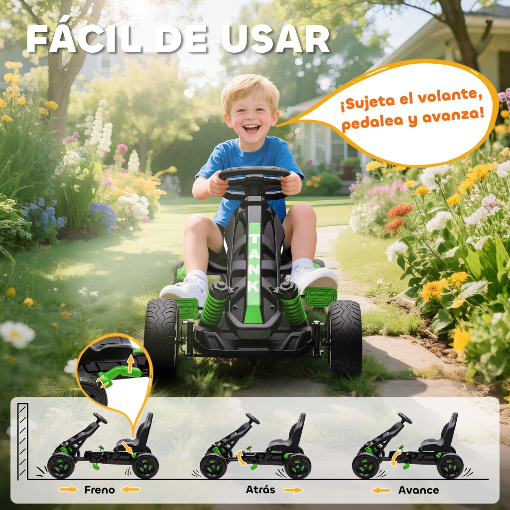 Triciclo Bambini Verde ¨C Zephmum ¨C 3+ Anni, Ruote EVA, Telaio Metallo
