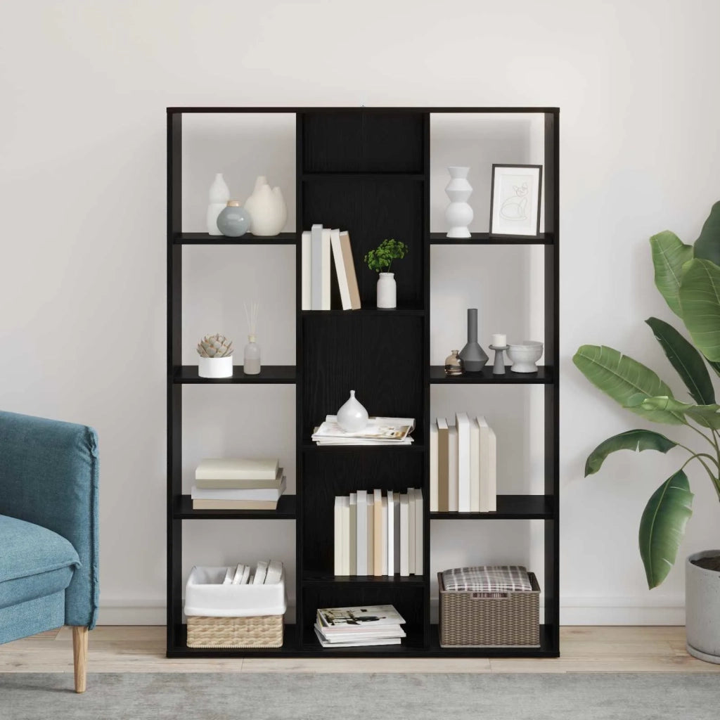 Divider per stanze | Paravento | Divisorio Ambienti Rovere Nero 100 x 24 x 140 cm