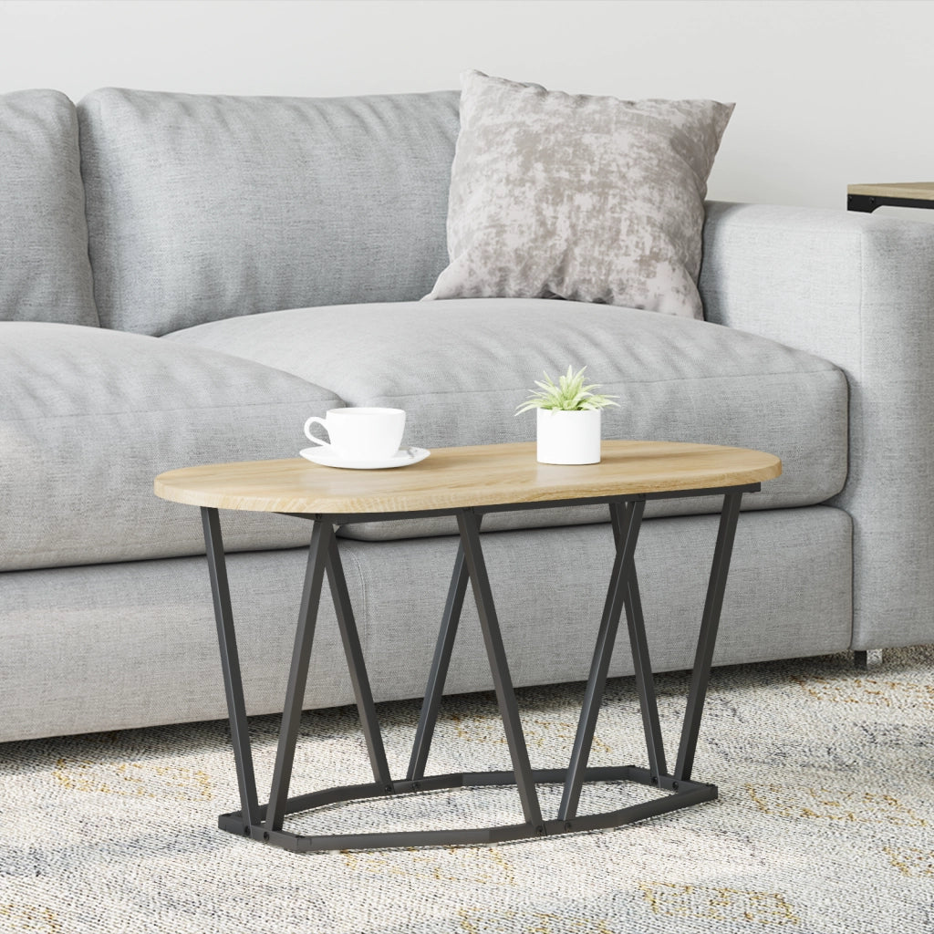 Tavolino da caffÃ¨  in rovere Sonoma 80x40x40,5 cm, in legno ingegnerizzato e metallo