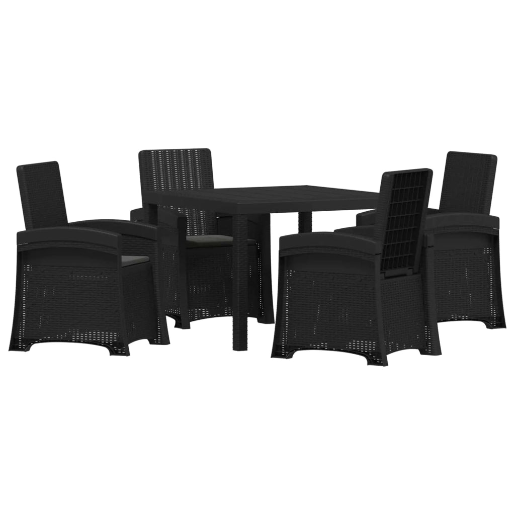 Set da Pranzo per Giardino 5 pz Antracite PP 3430104