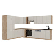 Cucina angolare completa Fame-Line GrigioBeige/Rovere dorato 347 x 60 cm, PL Rovere Vicco