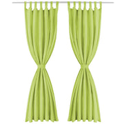 2 Pz Tende in Micro Raso con Passanti 140x175 cm Verdi 132222