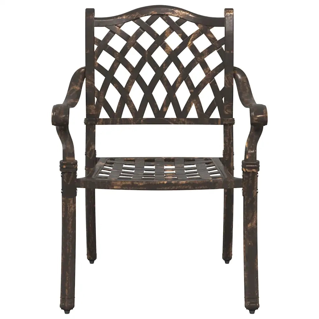 Sedia da Giardino 2 pz | Sedie da Esterno Bronzo 56 x 55 x 92.5cm Alluminio
