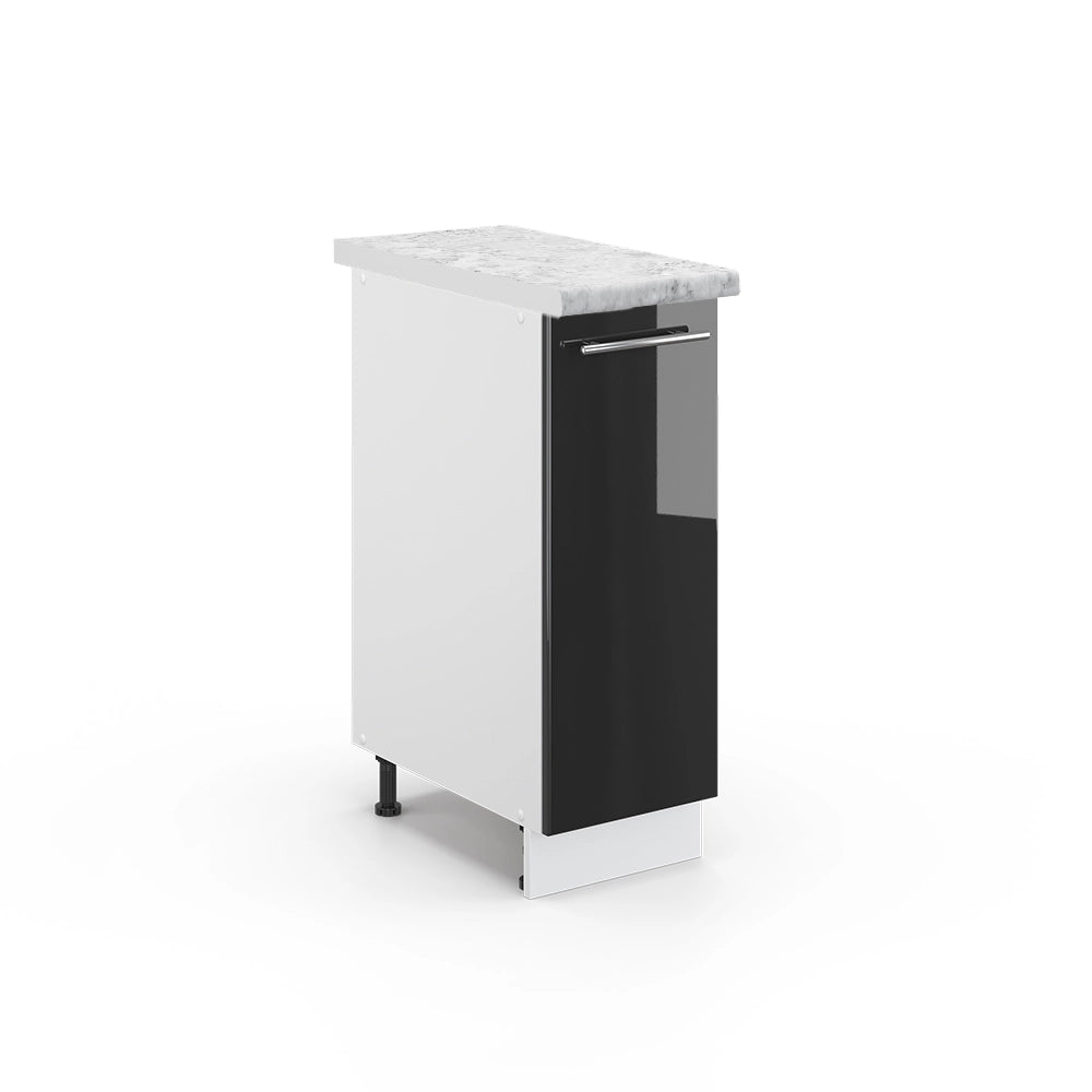 Armadio cucina dispensa alto Fame-Line Antracite lucido/Bianco 30 cm, PL Marmo Vicco