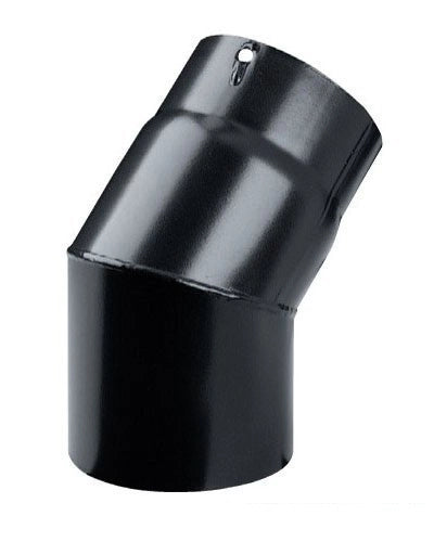 GOMITO 45Â°PER STUFA D.15 PORCELLANATO PESANTE NERO OPACO MM.1,2