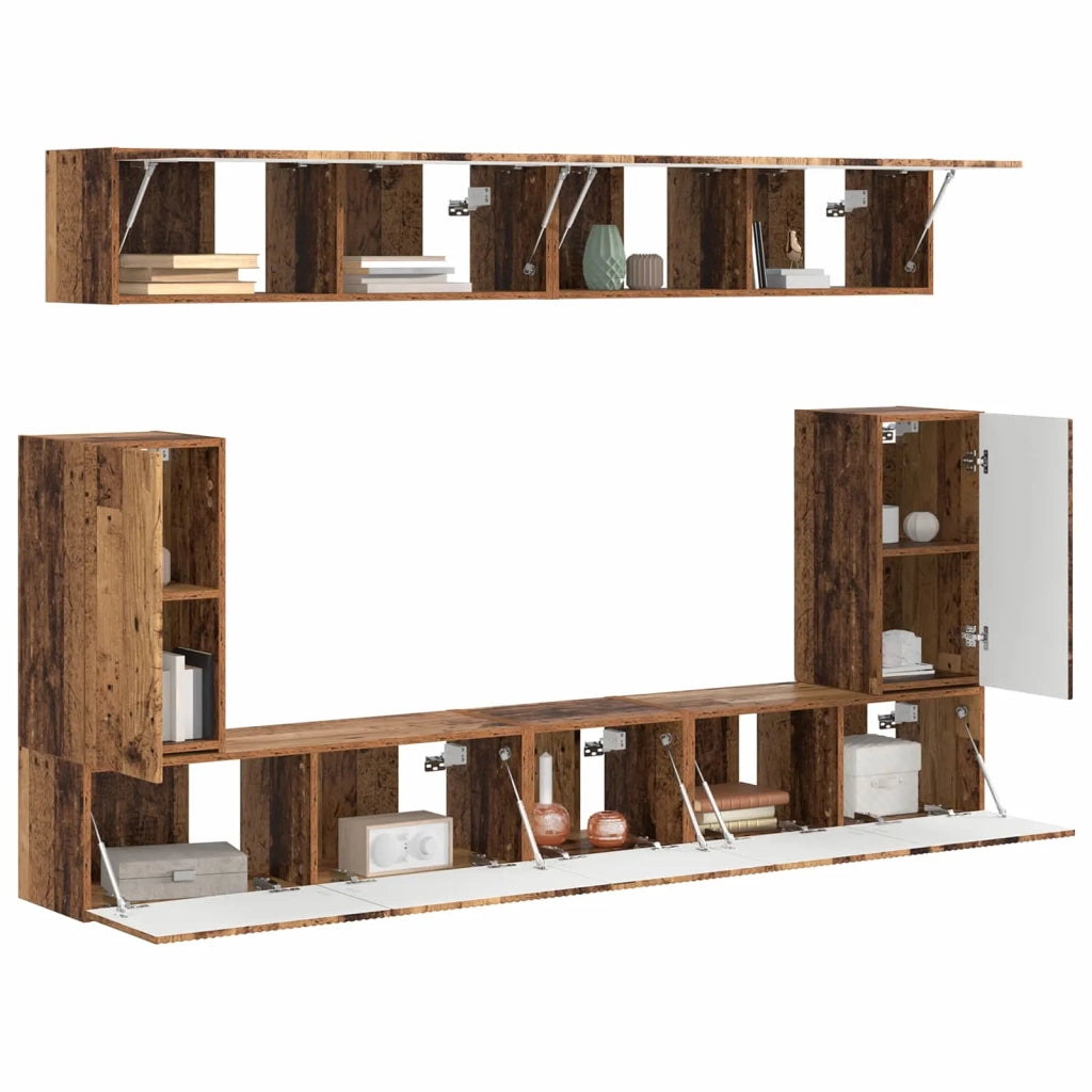 Set mobile TV 5 pcs Legno vecchio Legno multistrato