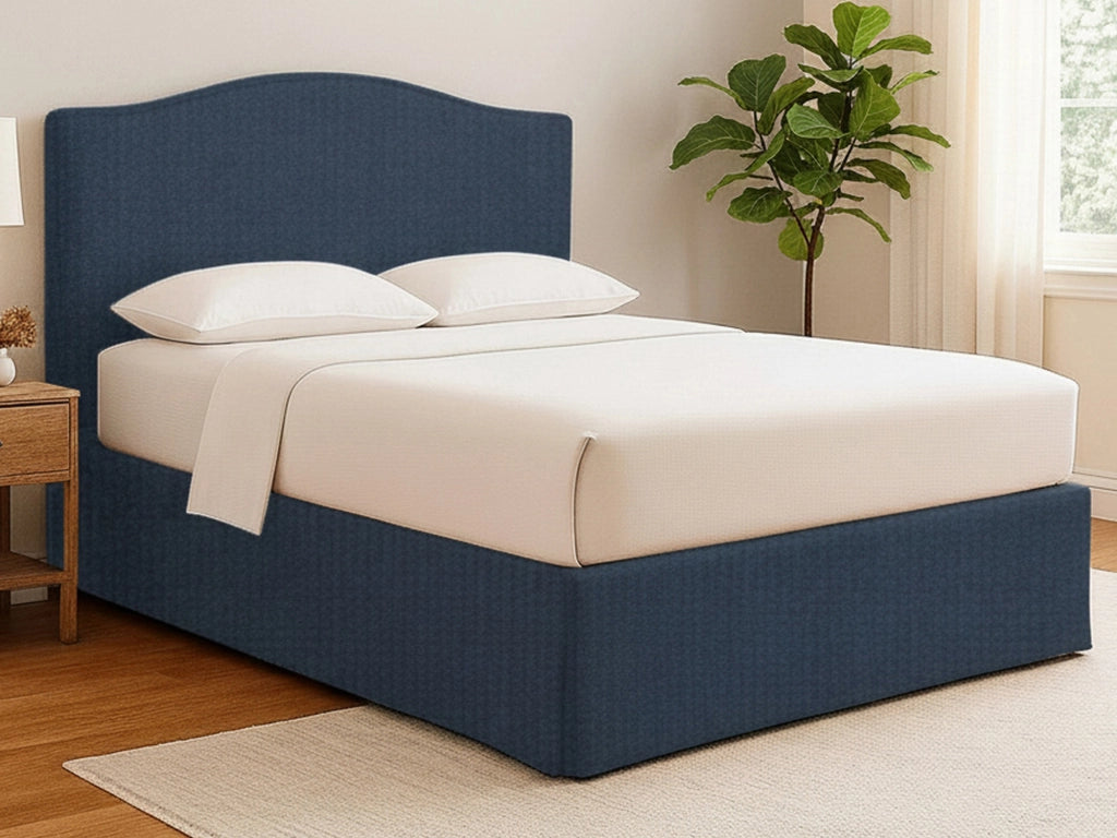 Morley, Letto Matrimoniale Sfoderabile Made in Italy, blu