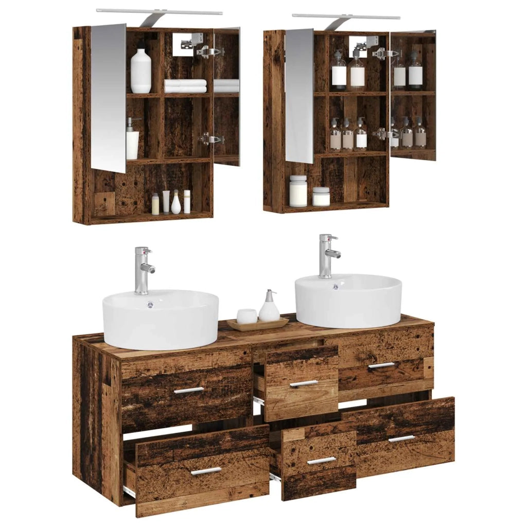 Set di mobili per il bagno 5 pcs Legno antico 3406925