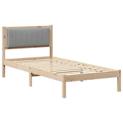 Letto singolo | Letto per adulti | Letto con Testiera Rivestita Grigio chiaro 90 x 190 cm