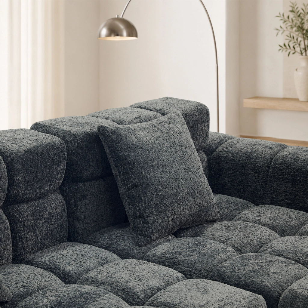 DIVANO Modulare 249,94 cm in Velluto Grigio Antracite