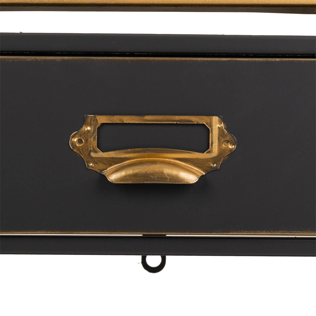 Specchio da parete in metallo nero 40x15x90h