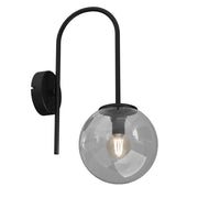Applique nera sfera vetro fumé Cambridge E14 15W Luminex