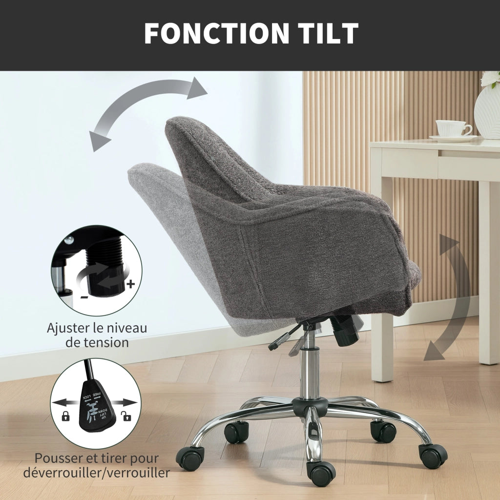 Sedia da ufficio ergonomica regolabile in altezza ¨C zephmum ¨C grigio