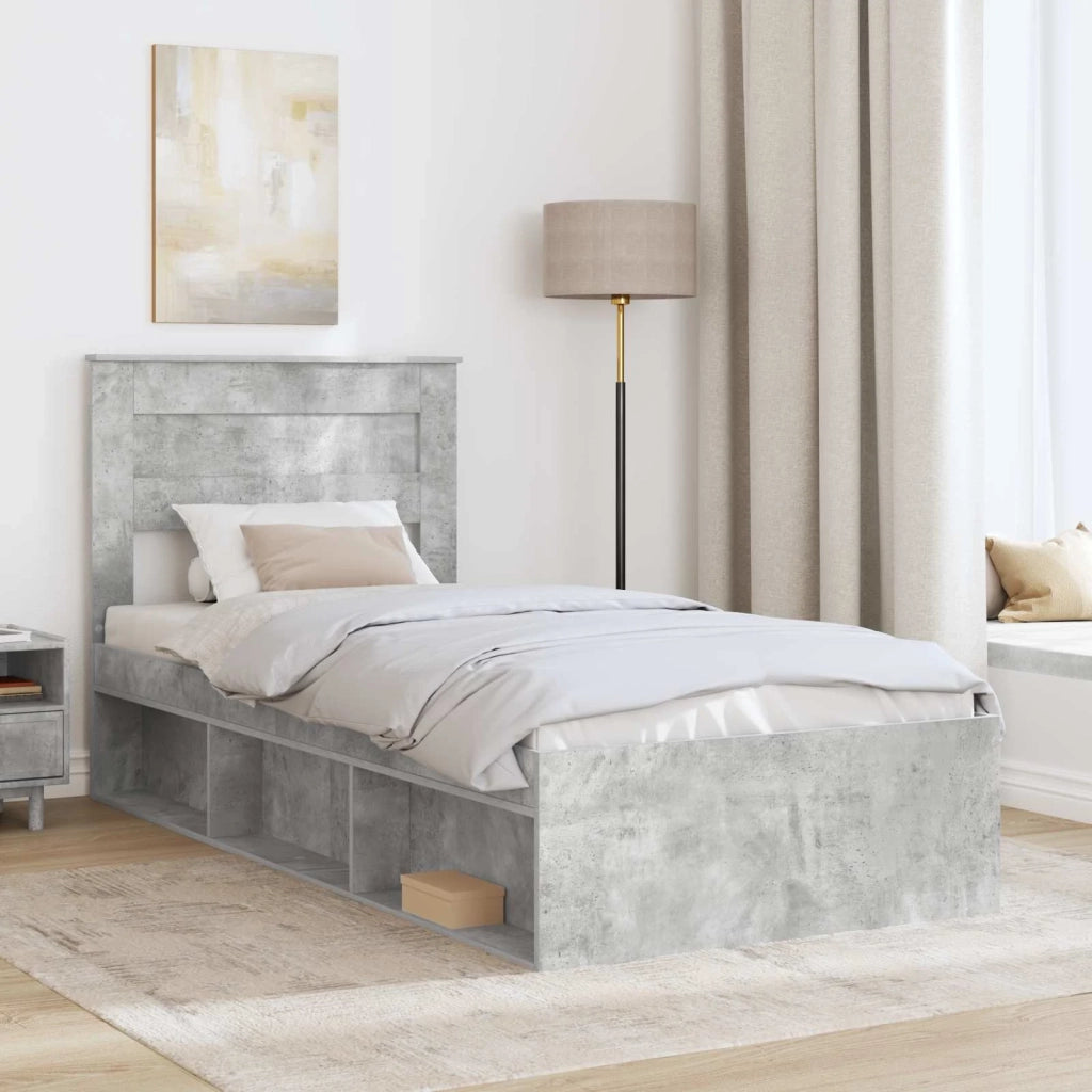 Struttura del letto Grigio Concretè 75 x 190 cm Pino massello