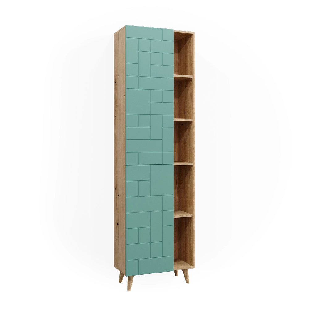 Vicco Armadio per il bagno Verde menta 56 x 193 cm con ante e vani a giorno